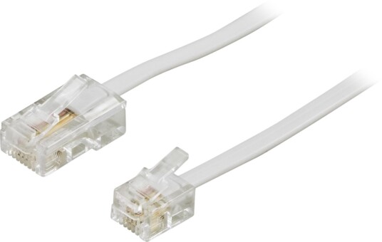 Deltaco 3 m Telefonkabel RJ-45 til RJ-11 Hvit - Høy Kvalitet Deltaco 3 m Telefonkabel RJ-45 til RJ-11 Hvit - Høy Kvalitet