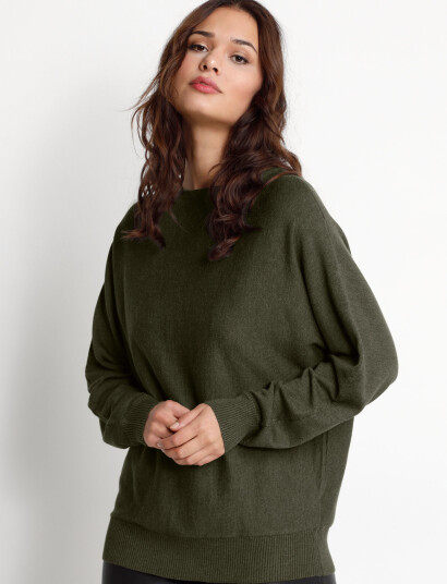 Culture Cuannemarie Batwing Jumper - Green - M