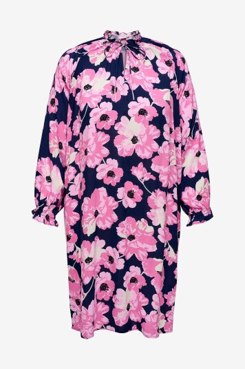 Only Carmakoma - Kjole carIsebelle Life L/S Frill Blk Dress - Rosa