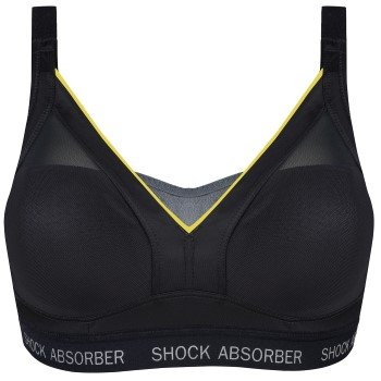 Shock Absorber BH Active Shaped Support Bra Svart/Gul B 80 Dame Shock Absorber BH Active Shaped Support Bra Svart/Gul B 80 Dame