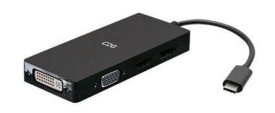 C2G USB C Multiport Adapter with HDMI DisplayPort DVI & VGA - docking station - USB-C - VGA DVI HDMI DP