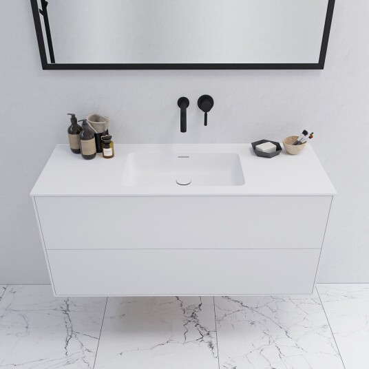 Pulcher Mood 120 Soho Baderomsmøbel 120x46 cm matt hvit med SolidTec® vask