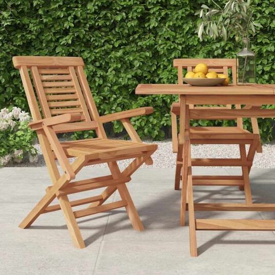 Klappstoler 2 stk 56x63x90 cm heltre teak Klappstoler 2 stk 56x63x90 cm heltre teak