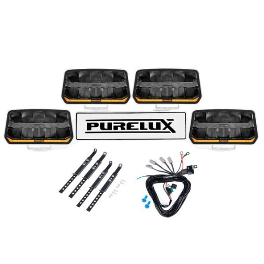 Ekstra lys PURELUX Panther 11 Hvit Rektangulær / 24 cm / 170W 4 pcs complete set WRC