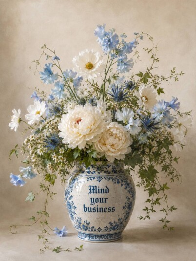 Plakat   Blomstervase med Mind Your Business