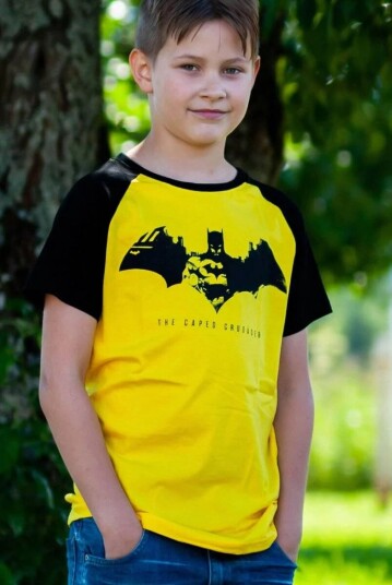 Batman T-skjorte Caped Crusader - 146 / 11 år - Barn - Gutt/Jente - 100% bomull