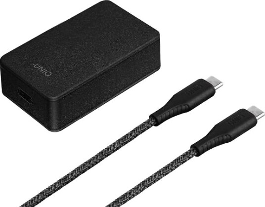 Uniq Kablet Lader Versa Slim Usb-C Pd 18W + Usb-C Til Usb-C Kabel Svart Lithos Collective
