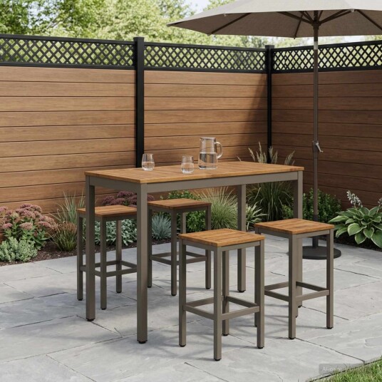 vidaXL Hagebarbord NAARDEN Naturlig og Kaffe 108,5 x 55 x 105 cm