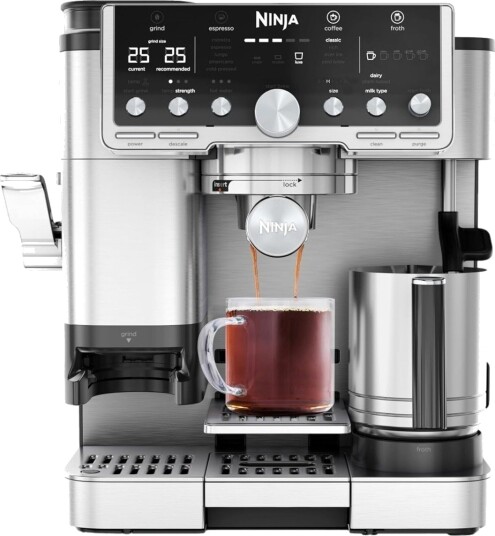 Ninja Luxe Café Pro 3-i-1 Espressomaskin med Innebygd Kaffekvern 1650W Rustfritt Stål Ninja Luxe Café Pro 3-i-1 Espressomaskin med Innebygd Kaffekvern 1650W Rustfritt Stål
