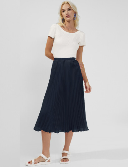 French Connection Pleated Solid Skirt Blue XS French Connection Pleated Solid Skirt Blue XS