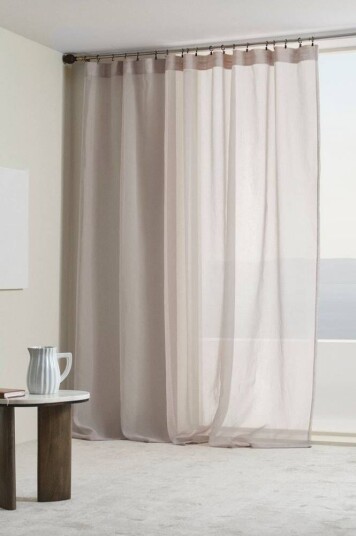 Alba voilegardin ekstra bred 1-lengde Beige