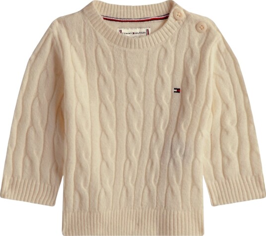 Tommy Hilfiger Genser Strikk Kabel Myk Gold Melert BEIGE Tommy Hilfiger 74 Genser