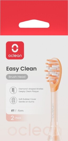 Oclean Brush Head Easy Clean 2 Pack Orange