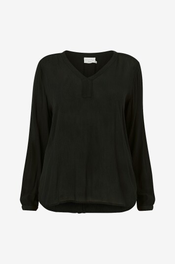 KAFFE Curve - Bluse kCami LS Blouse - Svart KAFFE Curve - Bluse kCami LS Blouse - Svart