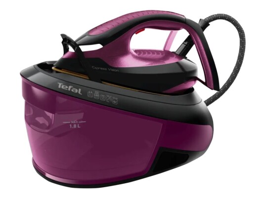 Tefal Express Vision Sv8152e0   Dampstrykejern   Såleplate: Durilium Airglide Autoclean   2800 W   Svart/Purpur