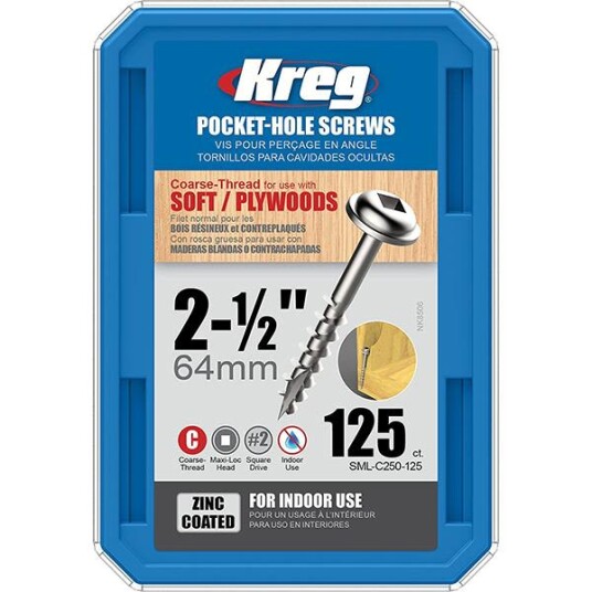 Kreg SML-C250-125 Skrue 64 mm 125-pakning Innfesting