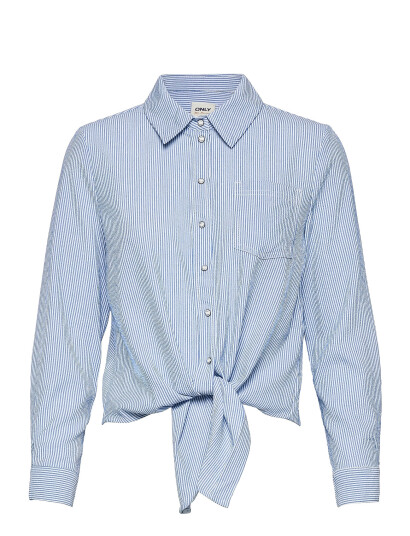 ONLY Onllecey Ls Knot Shirt  Wvn Blue S