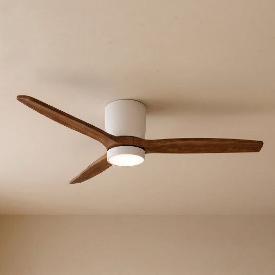 Faipari LED takvifte DC 132 cm hvit / mørkt tre – Lucande Stue Moderne Med en lyskilde