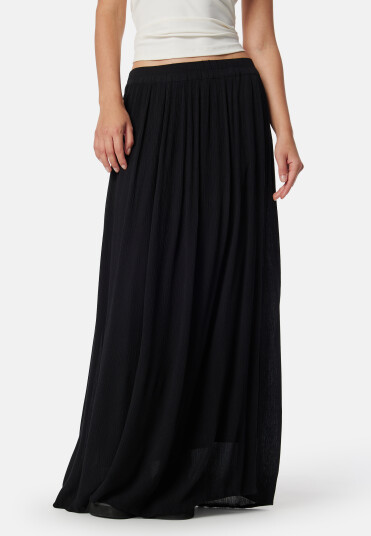 BUBBLEROOM Noele Viscose Crepe Maxi Skirt Black XS