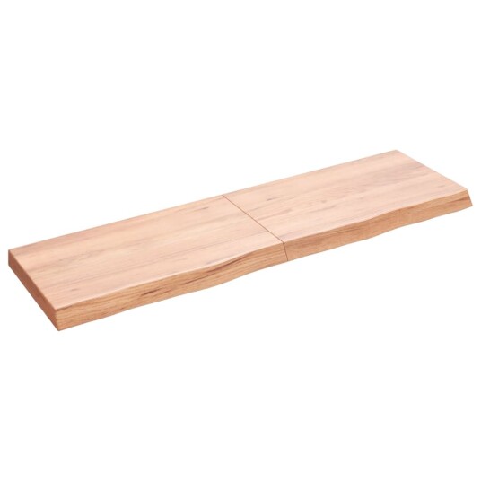 vidaXL Vegghylle lysebrun 140x40x6 cm behandlet heltre eik