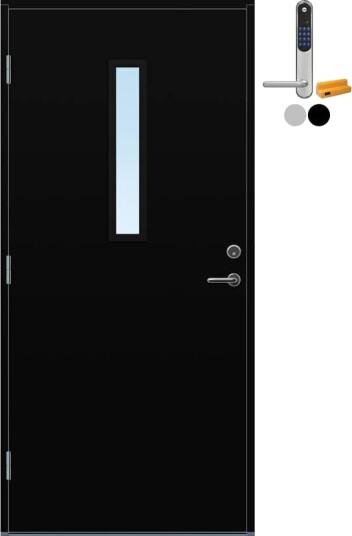 Ytterdør Bygg1 Kjeller Klarglass med Yale Doorman Classic Home