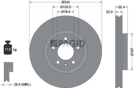 PAGID 54213NHC Bremseskive PAGID 54213NHC Bremseskive