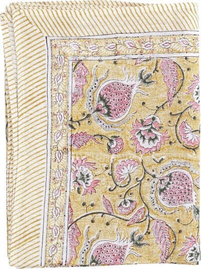 Chamois   Bordduk i lin Pomegranate   Gul