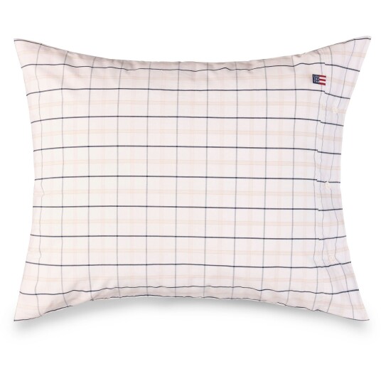 Lexington Checked Cotton Poplin Putevar Hvit / Beige / Marineblå 50x90 cm Lexington Checked Cotton Poplin Putevar Hvit / Beige / Marineblå 50x90 cm