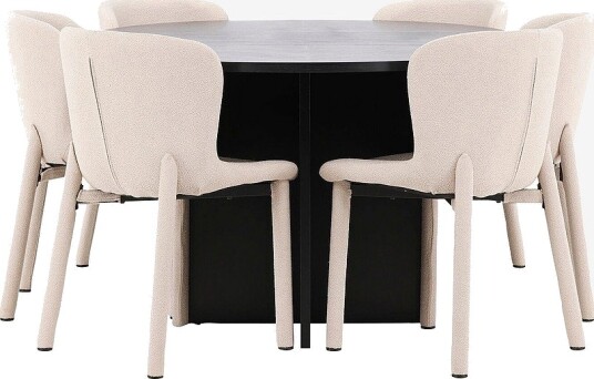 Venture Home Spisebord Strada med Astoria stol Beige Venture Home Spisebord Strada med Astoria stol Beige