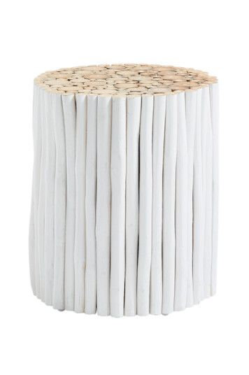 Kave Home Sidebord FILIPPO hvit teak 1581549-03-44 1530018-01-0