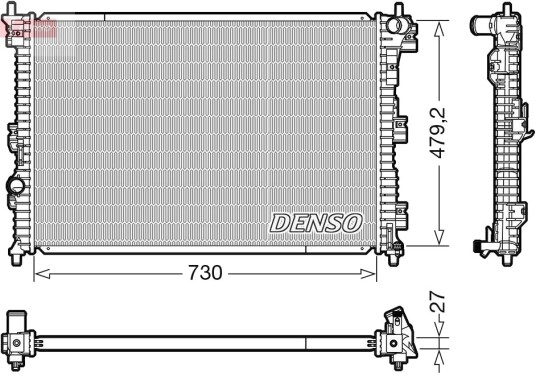 DENSO DRM10112 Radiator motorkjøling DENSO DRM10112 Radiator motorkjøling