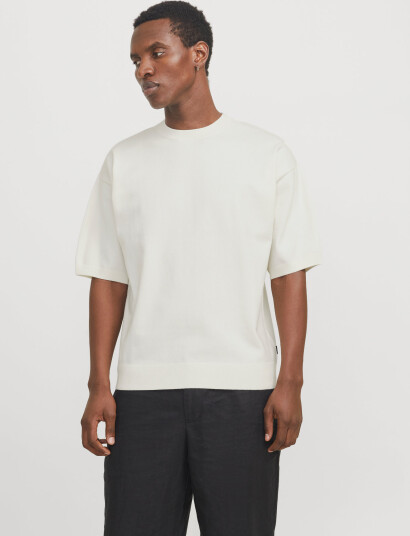 Jack & Jones Jprblabradfort Knit Crew Neck Ss Sn - White - S Jack & Jones Jprblabradfort Knit Crew Neck Ss Sn - White - S