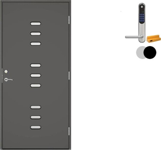 Ytterdør Swedoor Advance-Line Statement Glint med Yale Doorman Classic Home