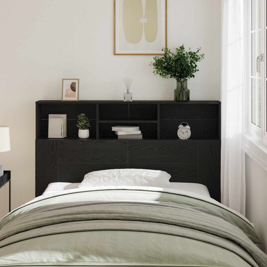Hodegavlskap Svart Eik 140x19x103,5 cm Laget av Konstruert Tre Hodegavlskap Svart Eik 140x19x103,5 cm Laget av Konstruert Tre