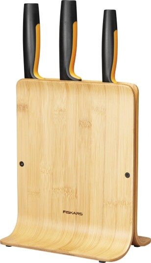 Fiskars FF Knivblokk i bambus med 3 kniver 1500657 1673865