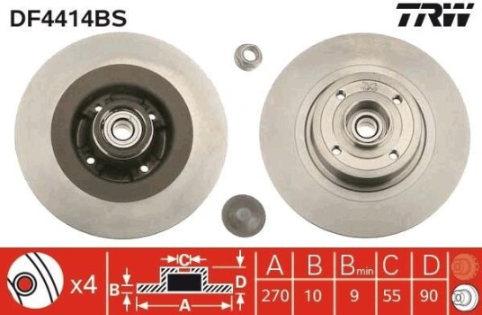 Bremseskive TRW DF4414BS