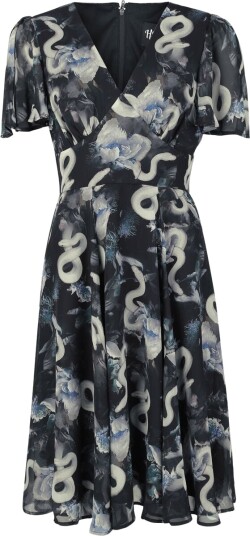 Hell Bunny Middellang kjole Serpent Dress XS til XXL Damer svart