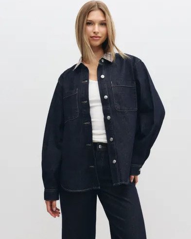 Only Blå Onlvera Ls Check Dnm Shirt Siji