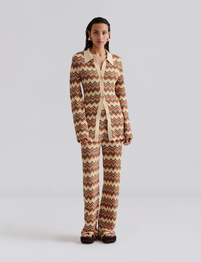 Malina Linnea Fitted Knitted Cardigan Multi/patterned XS