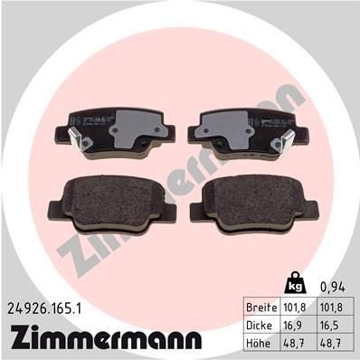 Bremseklosser ZIMMERMANN 24926.165.1