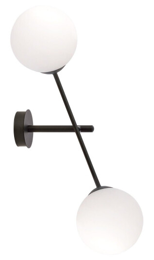 Emibig Linear vegglampe - Svart/Opal glass