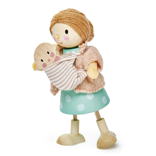 Tender Leaf Dukkehusfigur Fru Goodwood og baby