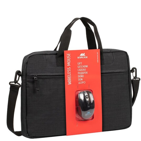 Rivacase 8038 Koffert med Trådløs Mus for 15,6" PC - 39,6 Cm - Skulderstropp