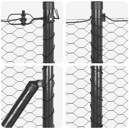  Gjerde med innlegg. Grå 0.5 x 100 m PVC belagt stål