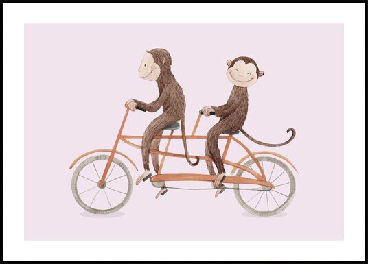 Monkey Bicycle Plakat Plakat / 50x70cm