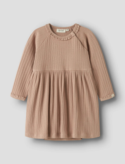 Lil"Atelier Nbfbabette Ls Body Dress Lil Beige 80