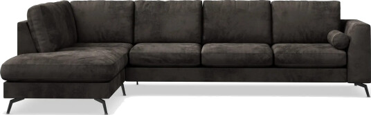 Ocean Lyx 4 seters Venstrevendt L formet Sjeselongsofa i Fløyel Mørk grå Ocean Lyx 4 seters Venstrevendt L formet Sjeselongsofa i Fløyel Mørk grå