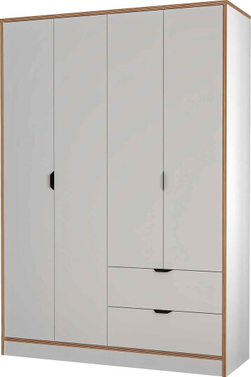Hanah HomeGarderobe Arel 4 DoorsHvitGarderobeskap & klesskap