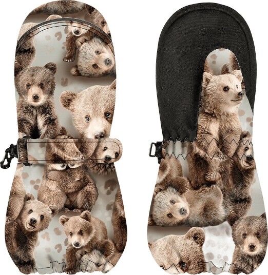 Gugguu Print Winter Gloves - BEARS - 3-6Y