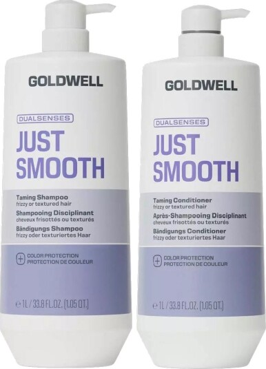Goldwell Dualsenses Just Smooth Bundle Taming Shampoo 1000 ml & Condit